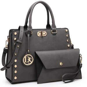 2555 Medium Satchel Handbag Work Tote Shoulder Bag Top Handle Purse